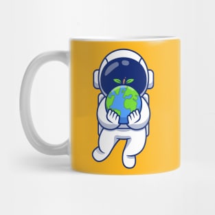 Cute Astronaut Holding Earth Mug